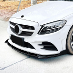 W205 C205 S205 C43 Auto Esispoileri Bumperi Huule Spoileri Splitter Mercedes Benz C180 C200 C300 2019 2020 2021 AMG LCI Tuninguks Gloss Black
