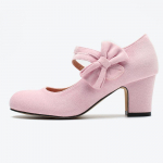 Naiste suuremad suurused 36-45 Klassikalised &uuml;marotsalised k&otilde;rge kontsaga kingad Vibu detailiga S&uuml;gis Kevad Vabaaja Mood Slip-on Kleitikingad Elegantne 36