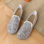 Kingad Naistele 2025 Naiste Jalatsid Slip-on Uued Kleidi Slip on Suvised Lamedad Pitskalastaja Kangas Kevadised Kingad Slip-on Naiste Jalatsid 35 h&otilde;be