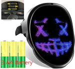 Uus LED-mask APP Bluetoothiga programmeeritav, &uuml;likerge &otilde;huke LED digitaalne valgustav n&auml;omask Halloweeni rave maskeraadiks gray