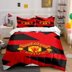 Manchester United voodipesukomplekt Voodipesu Tekikottide komplekt Tekikoti katted Padjap&uuml;&uuml;rid Kodu kaunistus (1 * Tekikott 2 * Padjap&uuml;&uuml;ri, ilma tekita) 135x200cm