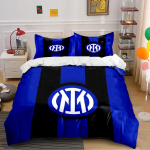 Sinine ja Must Logoga Voodipesukomplekt Voodipesu Tekikoti Komplekt Tekikott Padjap&uuml;&uuml;rid Kodu Dekoor (1 * Tekikott 2 * Padjap&uuml;&uuml;ri, ilma tekita) 135x200cm