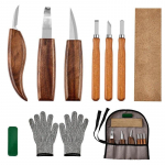 10tk Puidut&ouml;&ouml;tlemisriistade komplekt detailse puidunikerdusnoaga, puidut&ouml;&ouml;tlusnuga, kindad, nikerdusnoa teritaja, puidut&ouml;&ouml;tlemisriistad 10PCS Carving Set