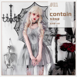 Halloweeni kost&uuml;&uuml;m gooti kummitus pruudi kleit tume tuule n&otilde;ia kleit vampiiri kost&uuml;&uuml;m baari kost&uuml;&uuml;m M gray