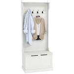 M&uuml;tsi- ja kingariiul hoiupingiga 4 konksu Moodne stiil 71,5x39,5x170 cm Valge 71.5 x 39.5 x 170 cm