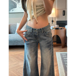 La Chapelle Madala v&ouml;&ouml;kohaga Laienevad Retro Pesupesemise Sinised Denim P&uuml;ksid XS black
