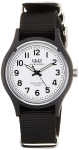 Citizen Q&Q p&auml;ikeseenergial t&ouml;&ouml;tav analoogkell E05A-002VK Nailonrihm Must 37mm sihver 10 ATM Veekindel Unisex black