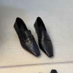 Kitsad Mitmek&uuml;lgsed Commuter Loafers Naiste Prantsuse Ruudukujuline Varvas Pedaal Madal Kont Temperament Elegantne V&auml;ikesed Nahast Kingad 40 gray