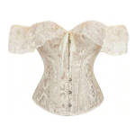 Vintage pitskaunistusega luudega korsett-top mullvarrukutega bustier XL aprikoosi