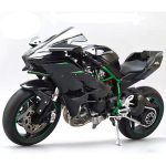 zmart 1/6 Kawasaki Racing Ninja 500 H2R Mootorratta Simulatsioonheli ja Valgusega Rattakujuline Mudel - Valatud Must black