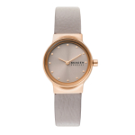 SKAGEN Freja Lille Minimalistlik Greystone Kell LiteHide Nahkrihmaga Naiste Kvartsikell Roostevaba Teras Kuldne 50m 26mm SKW3005 pruun