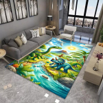 Multikas dinosaurus vaip T-Rex Triceratops Prehistoric maastik Laste tuba Hariv V&auml;rviline M&auml;nguline Kodu kaunistus Vaip 120x160cm