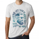 Meeste vintage T-s&auml;rk graafilise T-s&auml;rgiga Tacos, Tequila ja R&auml;pimuusika Vintage Valge XS anti-flash valge v&auml;rv