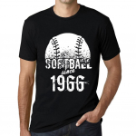 Meeste vintage T-s&auml;rk graafilise tr&uuml;kiga softball since 1966 s&uuml;gavmust XS