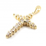 Les Tr&eacute;sors De Lily [D3296] - Pendentif Plaqu&eacute; Or 'Croix Puret&eacute;' Blanc valge