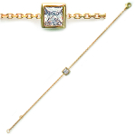 Les Tr&eacute;sors De Lily [G1240] - Bracelet Plaqu&eacute; or 'Essentiel' blanc dor&eacute; - 7x7 mm kuld