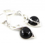 Les Tr&eacute;sors De Lily [H3473] - Dormeuses Argent 'D&eacute;esse Noir de Jais' noir argent&eacute; (rhodi&eacute;) - 25x8 mm must