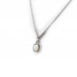 Les Tr&eacute;sors De Lily [I2596] - h&otilde;bedane kaelakee  Goddess Opal  H&otilde;bevalge (roodiumiga kaetud) - 18x10 mm valge