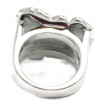 Bague acier 'Flora' noir 50 must