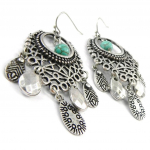 Les Tr&eacute;sors De Lily [I4624] - Boucles Cr&eacute;ateur 'Cun&eacute;gonde' turquoise t&uuml;rkiissinine