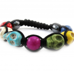 Les Tr&eacute;sors De Lily [J1318] - Bracelet cr&eacute;ateur shambhala 'T&ecirc;te de Mort' multicolore mitmev&auml;rviline