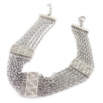 Les Tr&eacute;sors De Lily [J7214] - Bracelet Acier 'D&eacute;esse' Argent&eacute; h&otilde;be