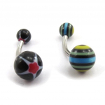 Les Tr&eacute;sors De Lily [J9575] - Set de 2 Body Piercing 'Tecno' mitmev&auml;rviline