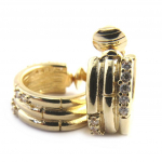 Les Tr&eacute;sors De Lily [M8989] - kullatud klambriga k&otilde;rvar&otilde;ngad 'Sissi' valgest kullast - 20x8 mm kuld