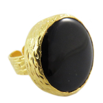 Les Tr&eacute;sors De Lily [Q5628] &ndash; k&auml;sit&ouml;&ouml;na valmistatud s&otilde;rmus 'Cl&eacute;opatra' mustast kullast - 25 mm must