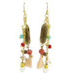 Les Tr&eacute;sors De Lily [Q5648] - K&auml;sitsi valmistatud k&otilde;rvar&otilde;ngad 'Cl&eacute;opatra' mitmev&auml;rvilisest kullast - 60x10 mm mitmev&auml;rviline