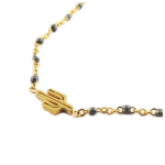 Les Tr&eacute;sors De Lily [R0244] - Bracelet cr&eacute;ateur Acier 'Cactus' gris dor&eacute; - 10x5 mm hall