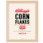 Kellogg's [Q1702] - Cadre tableau bois 'Kellogg's' beige (Corn Flakes) - 44x34x1 cm beež