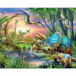 5D t&auml;isteemantmaal Loomade maastik Teemantmosaiiktikandid dinosauruste ristpistes 20X30CM