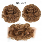 Naiste lainelised lokkis sassis juuksepahmakad s&uuml;nteetilised elastsed juukselipsud pikendusjuuksed Scrunchie juuksepaelad 30