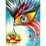 Teemanttikandid Silmad ja lilleline ristpistes Abstraktne teemantmaal Rhinestones Teemantmosaiikdekoor 20X30CM