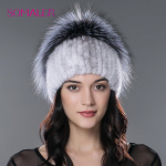 Roosimustri ja h&otilde;berebase karusnahast nokam&uuml;tsiga SOMALER naiste talvised naaritsakarva m&uuml;tsid