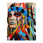 5D isetehtud teemantmaal Tribal Woman Teemanttikandid Ristpistes Kodukaunistus K&auml;sitsi valmistatud kingitused Round 20x30cm