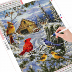 5D Teemantmaali Loomade Linnu Teemanttikandite Soodus Talvised pildid kividest mosaiikristpistega k&auml;sit&ouml;&ouml;komplekt Full Round (20X30CM)