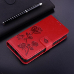 Lillega nahast magnetiga klapp&uuml;mbris Samsung Galaxy A12 A32 A42 A52 A72 5G A21S A51 A71 A01 A11 A21 A31 M21 S20 FE S21 S30 Plus Ultra rahakoti raamatukaanele Samsung Galaxy S20 punane