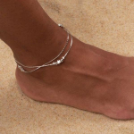 &Scaron;ikk l&uuml;hike kahekihiline keti pahkluu naistele pahkluu keti k&auml;ev&otilde;ru reguleeritava pikkusega jala ehted h&otilde;be