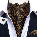 Meeste Ascot Lips Sinine Punane Cravat &auml;rile Paisley Silk Tie Hanr&auml;tik Mansetin&ouml;&ouml;bid Lipsukomplekt DibanGu AS-2011