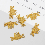 5/10 tk Metal Lotus Charms pistik isetegemise ehete valmistamise tarvikute jaoks 34x18mm 5pcs kuld