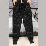 Naiste alla puuvillased haaremip&uuml;ksid s&uuml;gistalvised paksud elastsed k&otilde;rge v&ouml;&ouml;kohaga pikad p&uuml;ksid naiste tasku Mujer pantalonid L must