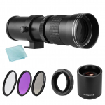 Kaamera MF Super Telephoto Zoom objektiiv F/8.3-16 420-800mm T kinnitus + UV/CPL/FLD filtrite komplekt + telekonverteri objektiiv + T2-EOS adapteri r&otilde;ngas must