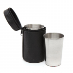 4 tk/komplekt roostevabast terasest puusa kolvitops, kaasaskantav 30Ml/70Ml/150Ml nahast &uuml;mbrisega veinitopsid v&auml;lilauan&otilde;ud Mini kohvi-tee &otilde;lletops M