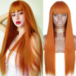 MISSQUEEN s&uuml;nteetiline oranž pikk sirge parukas tukkidega Cosplay s&uuml;nteetilised juukseparukad naistele kuumakindlast kiust juustest parukad China