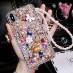 Blingi kalliskividest kristallist teemanttelefoni&uuml;mbris Samsungi S22 S21 S20 S10 S9 pluss A12 A22 A32 A52 A72 A50 A70/iphone 14 13 11 12 pro max/Redmi jaoks samsung A50 A50S A30s kuld