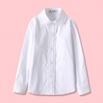 T&uuml;drukute puuvillane valge pluus kevad-s&uuml;gis algkooli&otilde;pilased riided lapsed koolivormid laste valged pikkade varrukatega s&auml;rgid topid 140