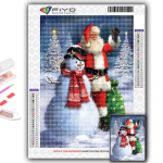 Teemantmaaling j&otilde;ulupuu j&otilde;ulupuu lumememm teemantmosaiik k&auml;sit&ouml;&ouml; teemanttikandid maalid Full Round 20X30CM