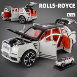 1:32 sulamist mudelauto Rolls Royce Cullinani jaoks, tsingisulamist tagasit&otilde;mmatav heli ja valgusega m&auml;nguauto, luksuslik linnamaastur, miniatuurne metalls&otilde;iduk, kollektsioneeritav kingitus 1/32-size: 17*6.5*5.7cm valge